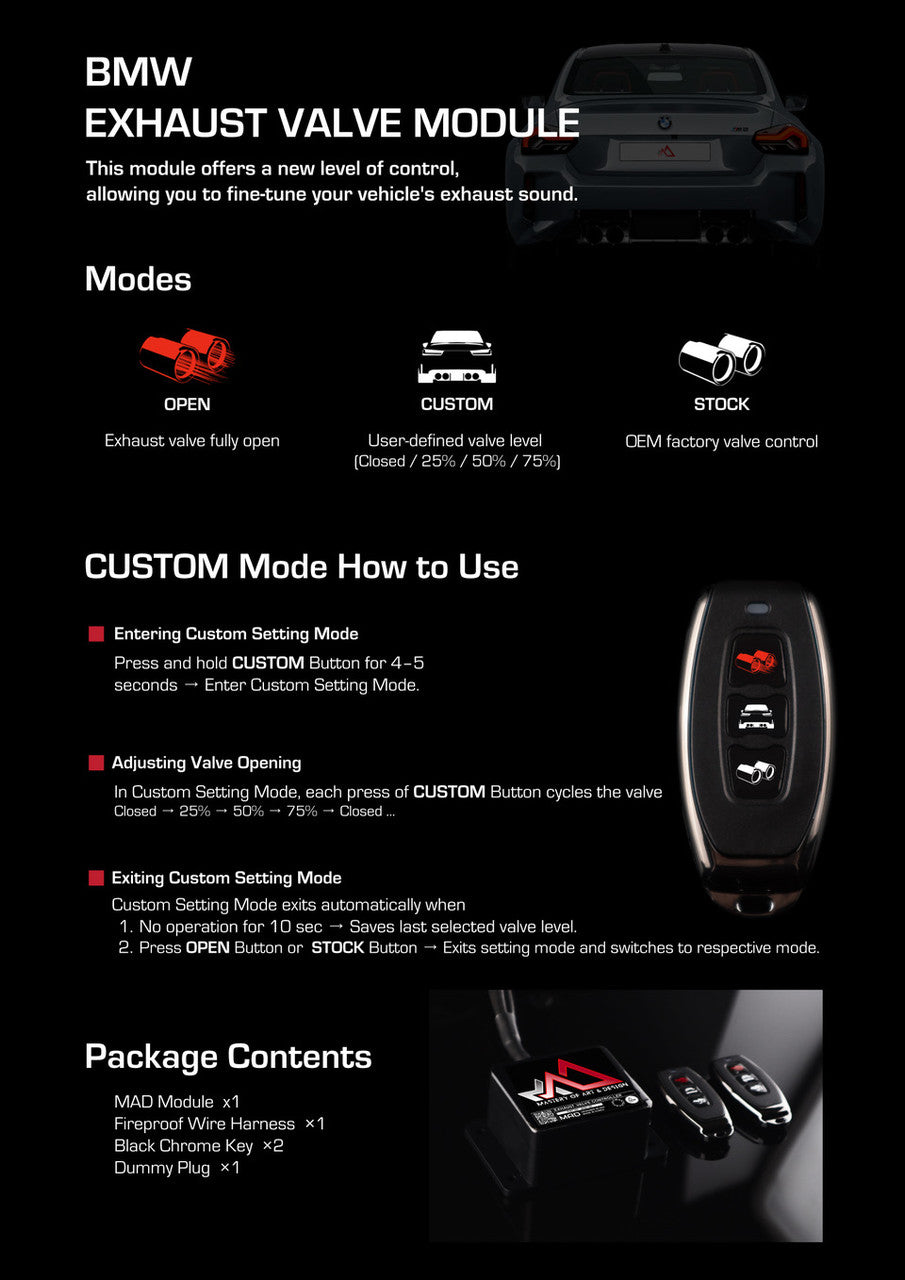 MAD BMW SUPRA MINI PLUG & PLAY EXHAUST VALVE CONTROLLER