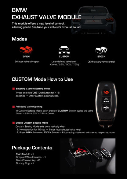 MAD BMW SUPRA MINI PLUG & PLAY EXHAUST VALVE CONTROLLER